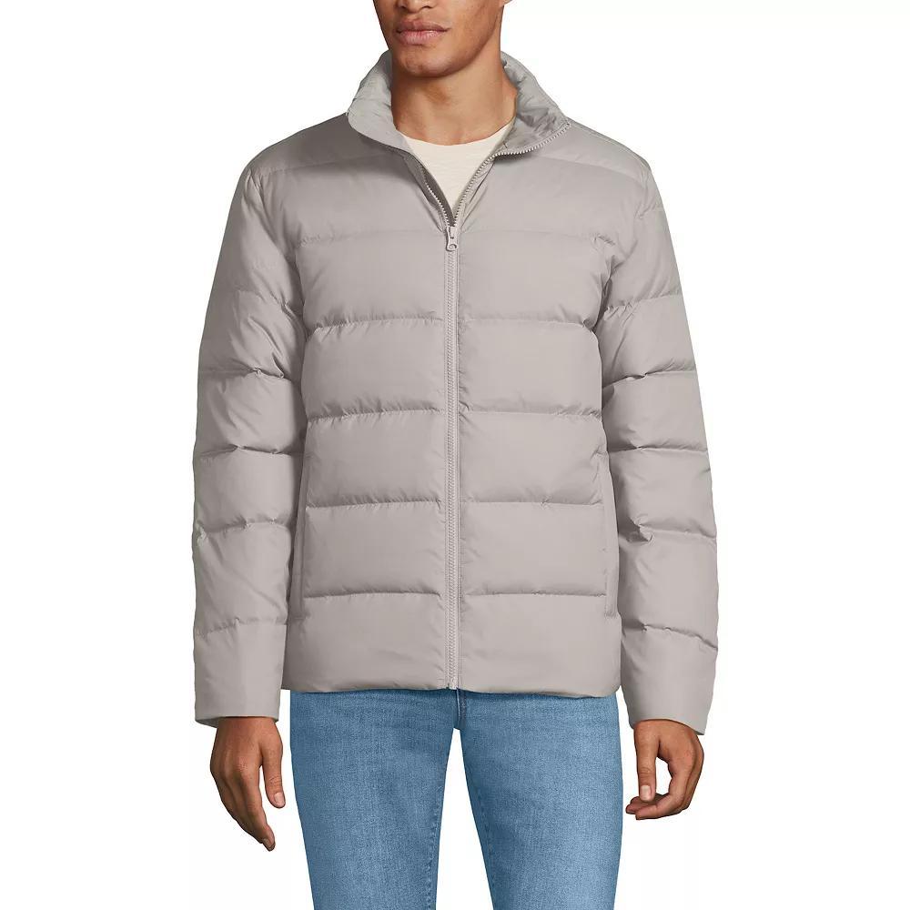 Tall Lands' End Puff Down Jacket, Men's, Size: Large Tall, Brown Gray Product Image
