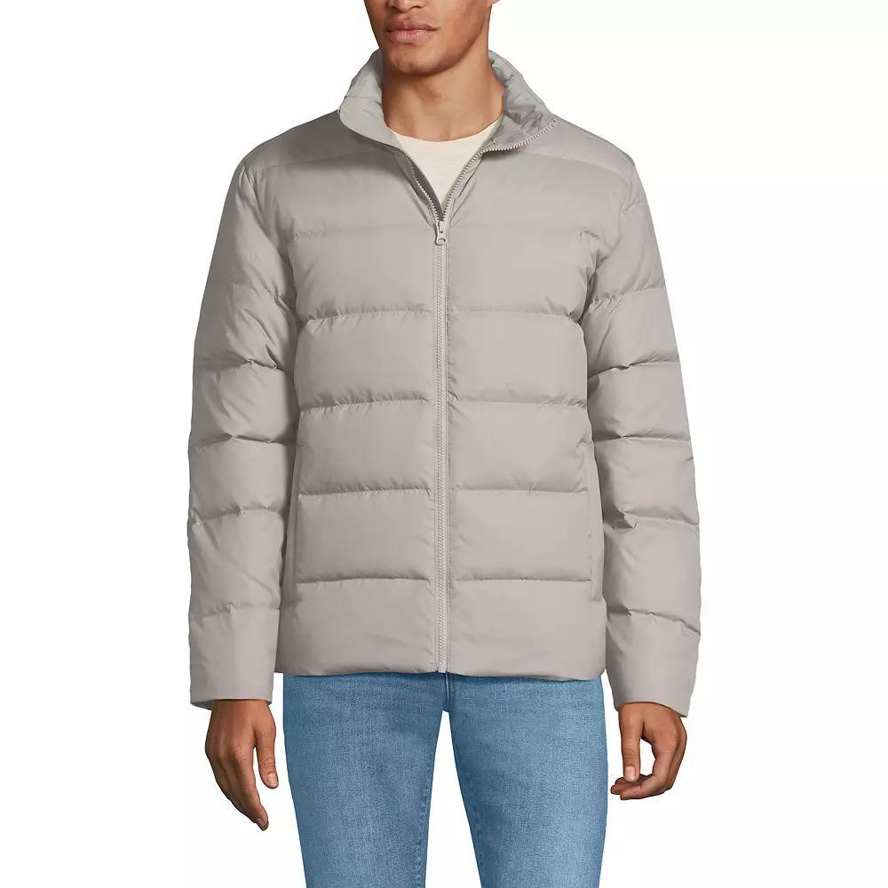 Tall Lands' End Puff Down Jacket, Men's, Size: Large Tall, Brown Gray Product Image