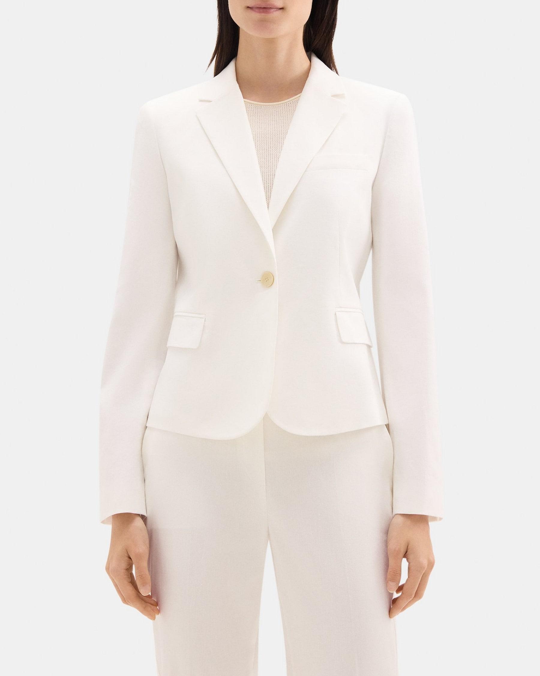 Shrunken Blazer in Stretch Linen-Blend Product Image
