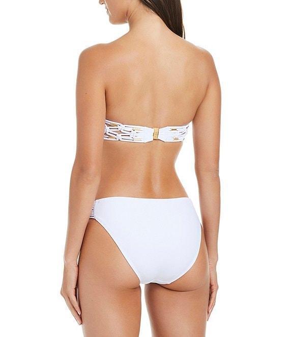 Bleu Rod Beattie La Cote D'Azur Solid Side Macrame Hipster Swim Bottom Product Image