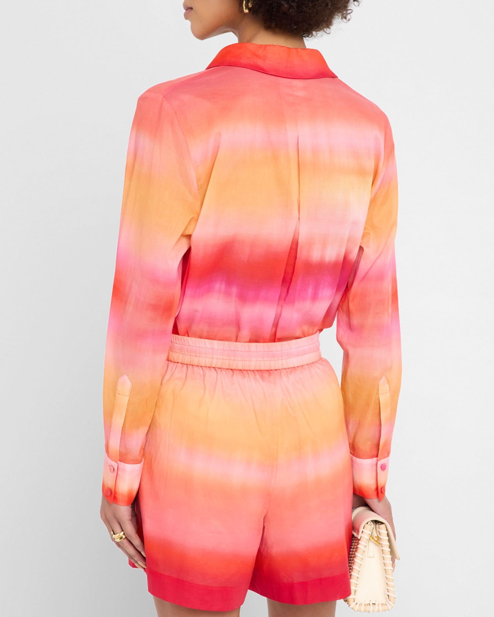 Elvrie Ombre Button-Front Shirt Product Image