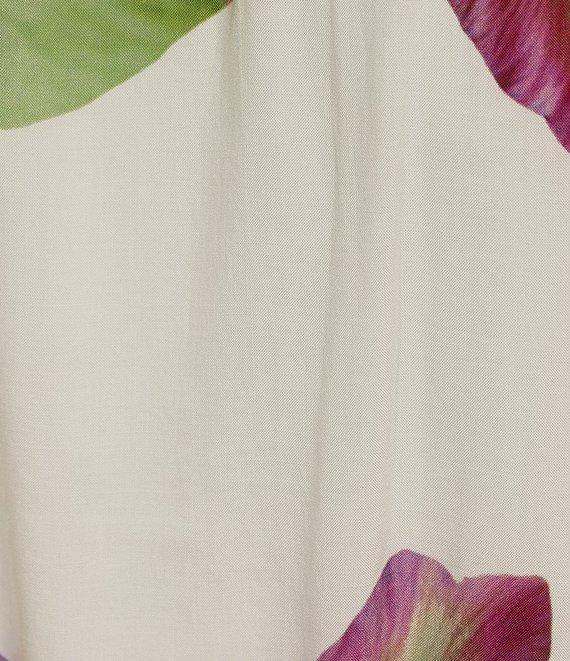 Alex Marie Elaina Floral Short Sleeve A line Notch Collar Dress Product Image
