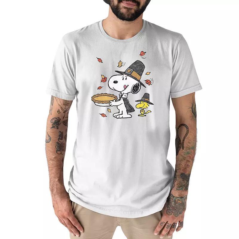Men's Peanuts Thanksgiving Scene Tee, Size: Large, White Product Image