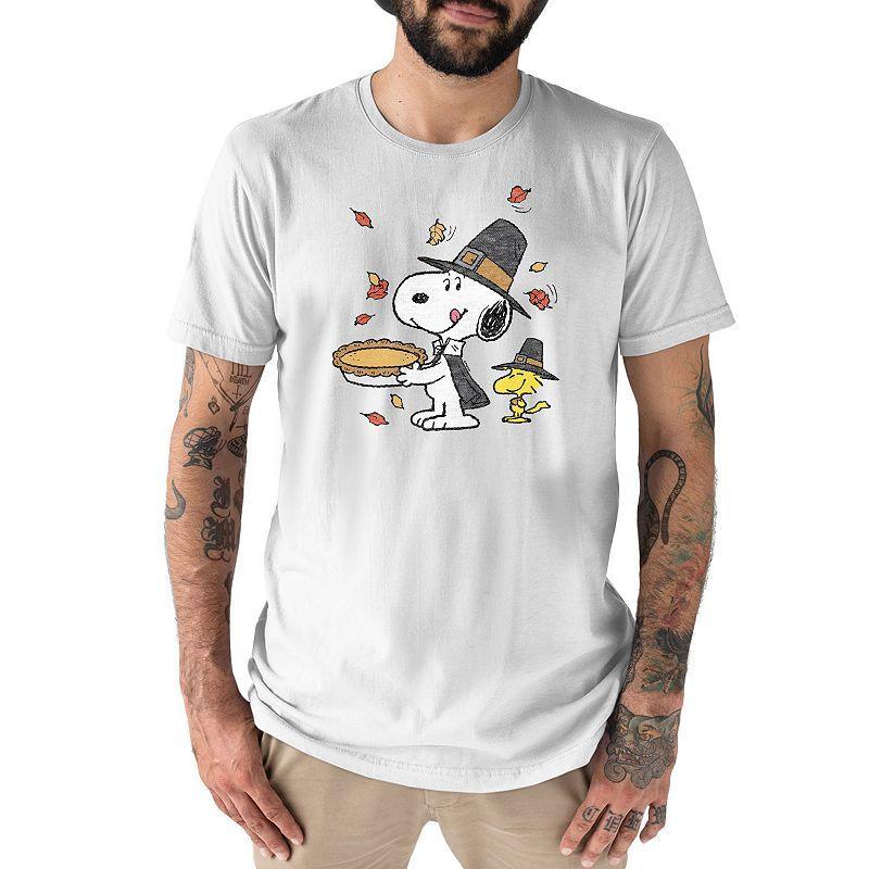 Men's Peanuts Thanksgiving Scene Tee, Size: Large, White Product Image