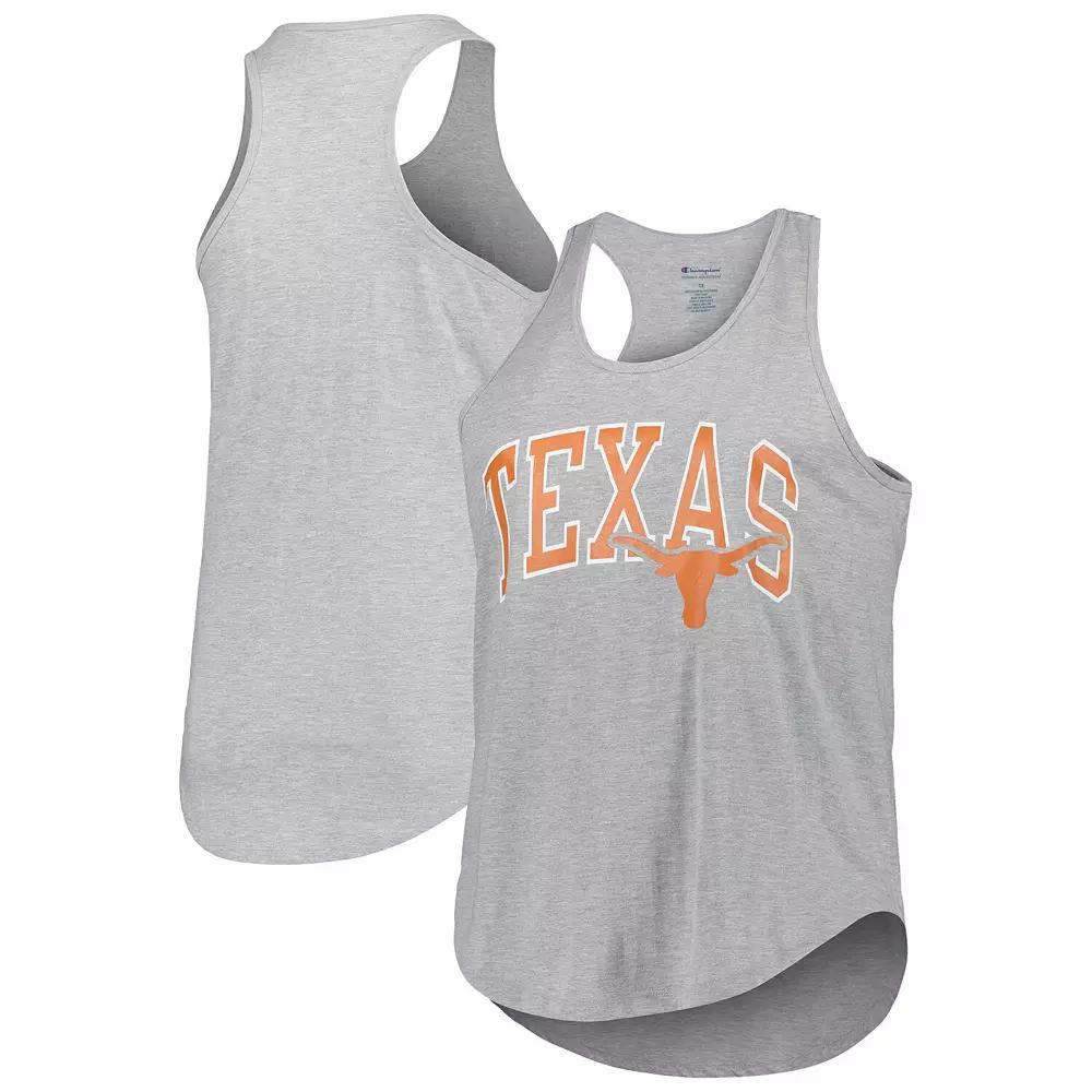 Women's Profile Heather Gray Texas Longhorns Arch Logo Racerback Scoop Neck Tank Top, Size: 4XL, Grey Product Image
