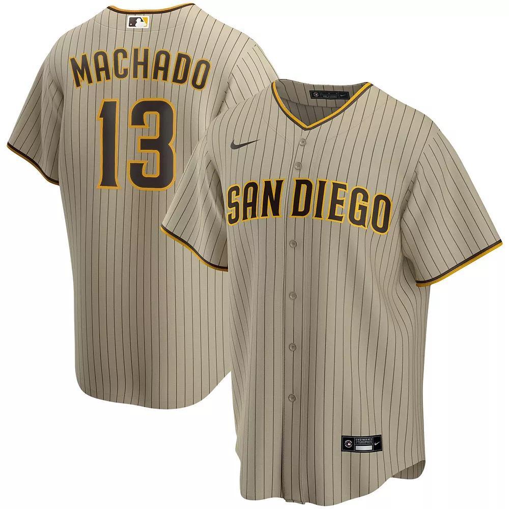 Mens Nike Manny Machado Tan San Diego Padres Alternate Replica Player Jersey Product Image