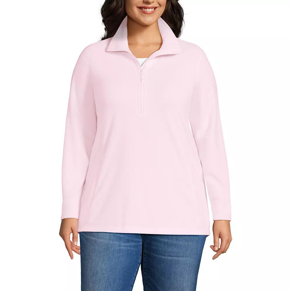 Plus Size Lands End Quarter Zip Anyweather Fleece Pullover Tunic, Womens Product Image