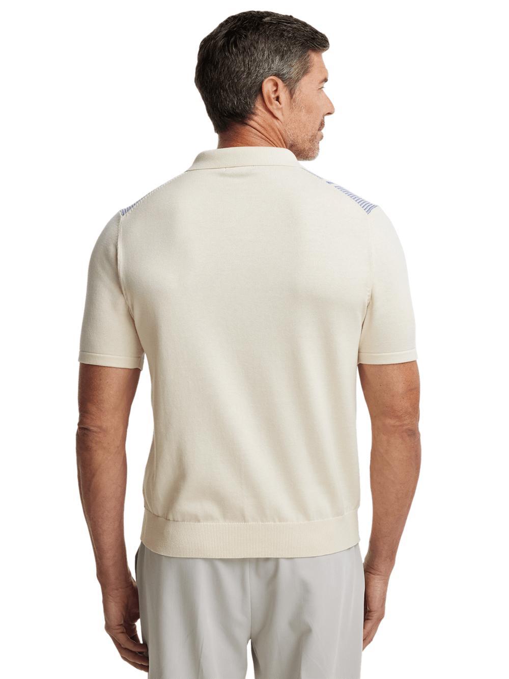 Cotton Button Front Polo - Blue Product Image