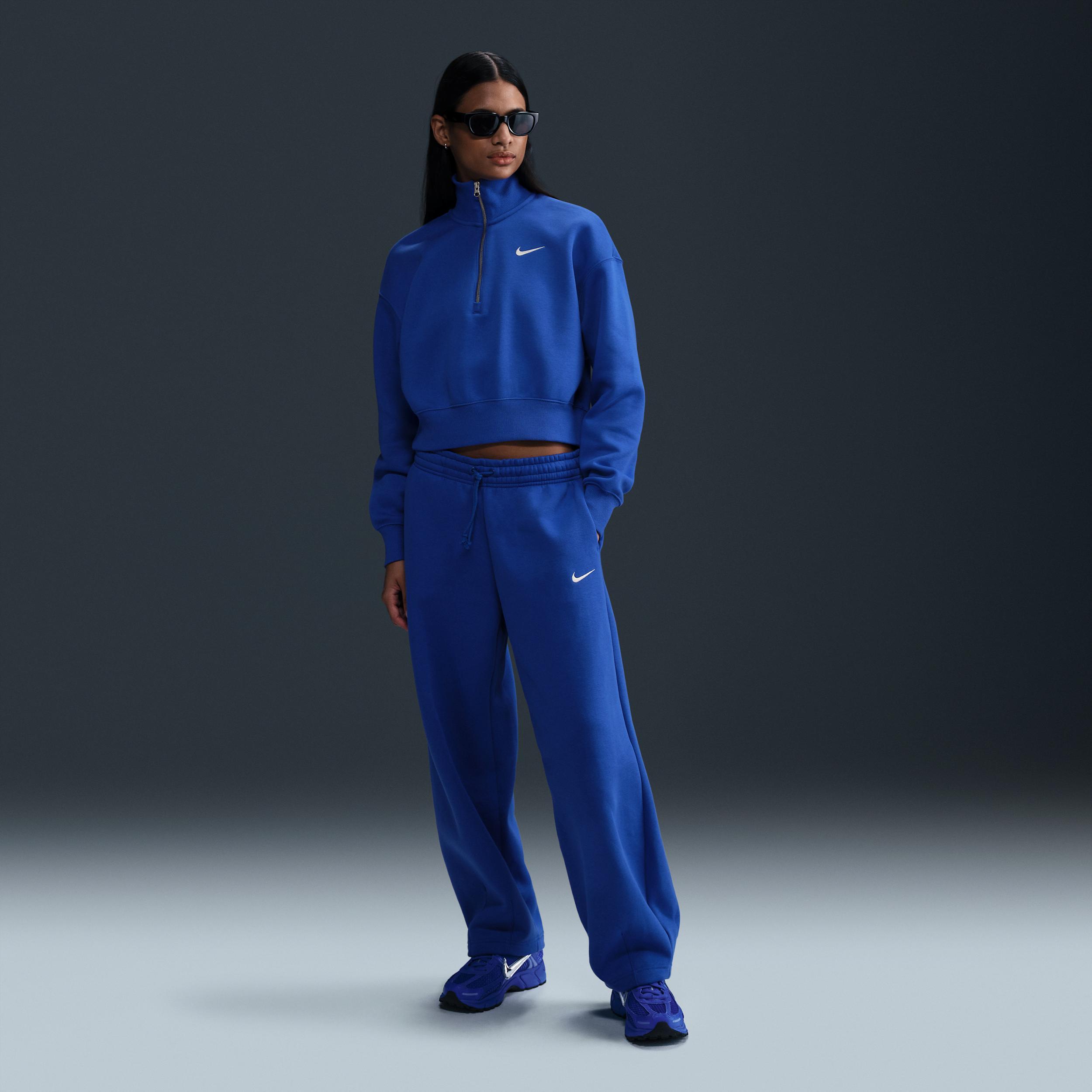 Womens Nike Sportswear Phoenix Fleece 1/2-Zip Cropped Sweatshirt Product Image