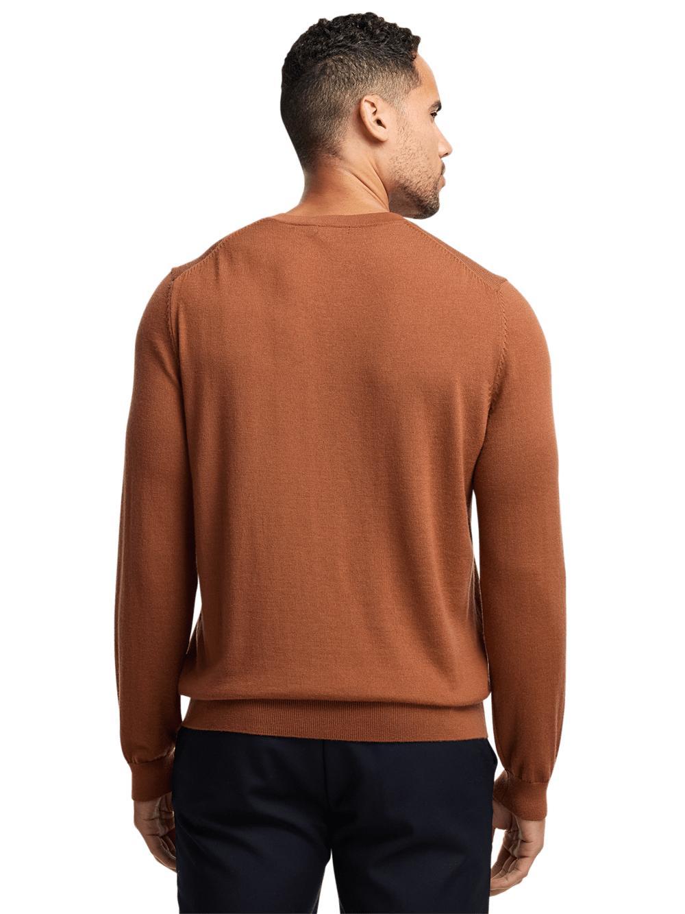Merino Wool V-neck Sweater - Copper Product Image