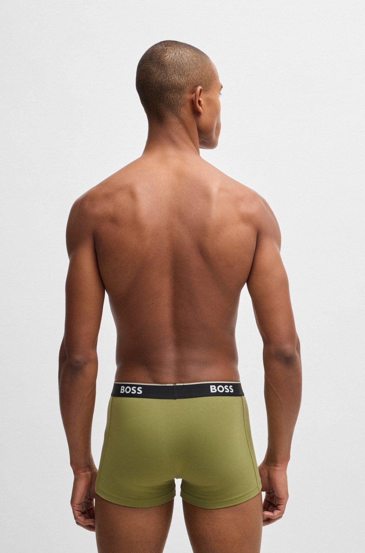 Three-pack of stretch-cotton trunks with logo waistbands Product Image