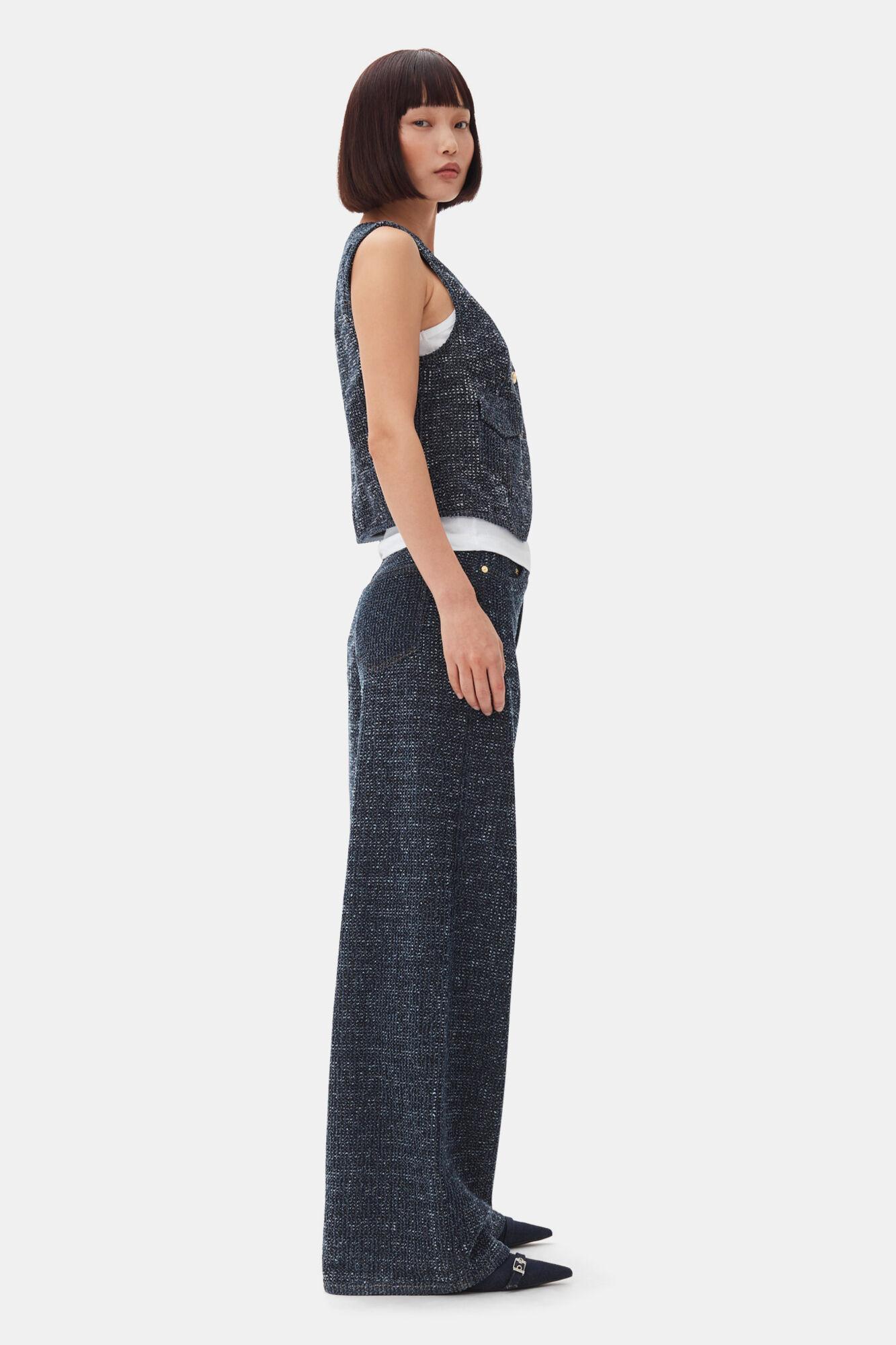 Dark Blue Textured Vest Product Image