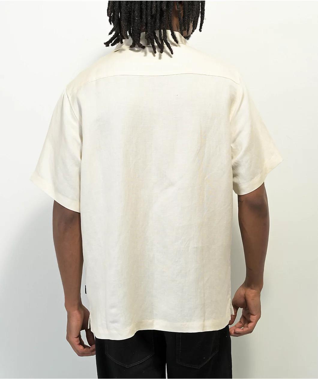 Welcome Hellion Bone Short Sleeve Button Up Shirt Product Image