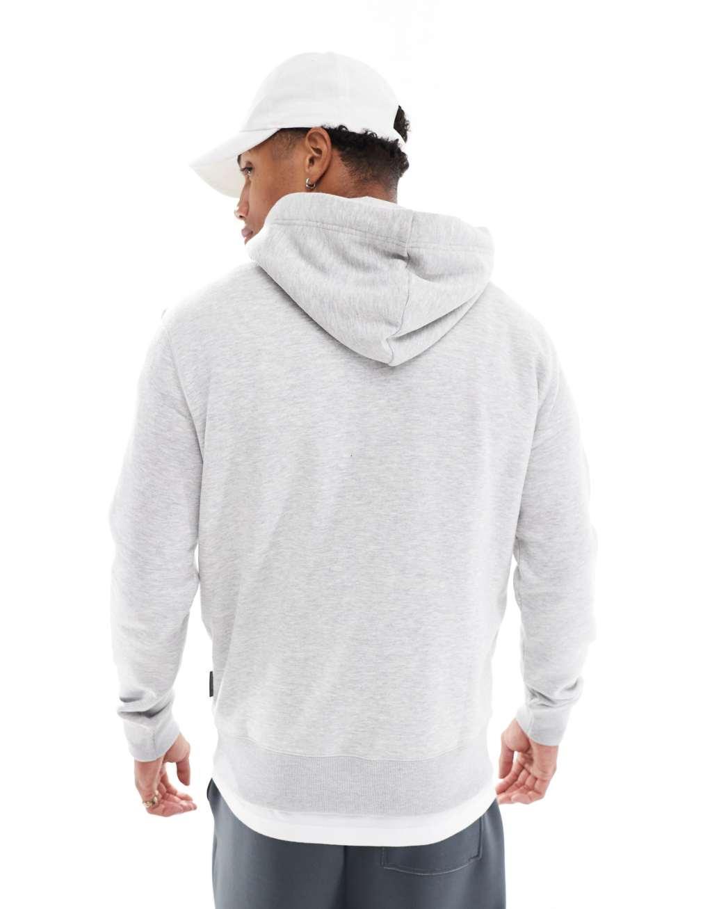 French Connection overhead hoodie in light gray melange Product Image