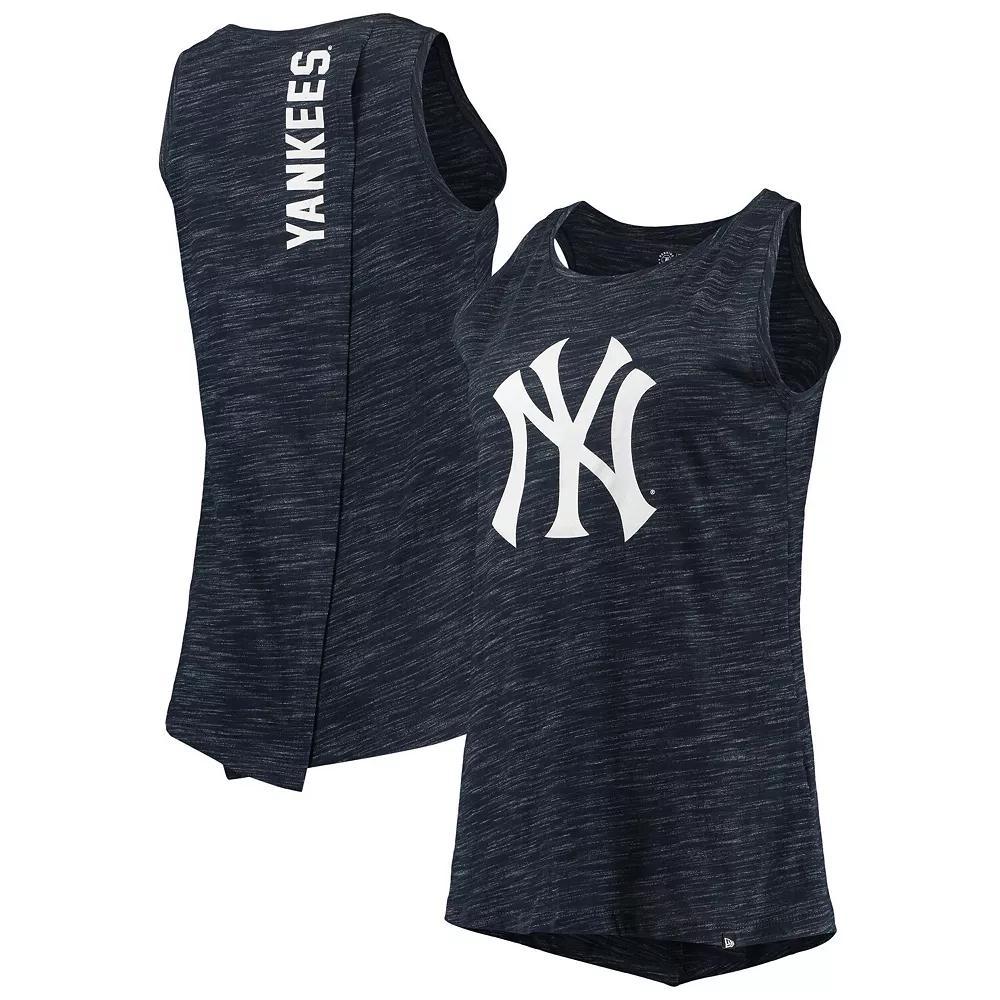 Women's New Era Navy New York Yankees Space Dye Back-Knot Tank Top, Size: Medium, Blue Product Image