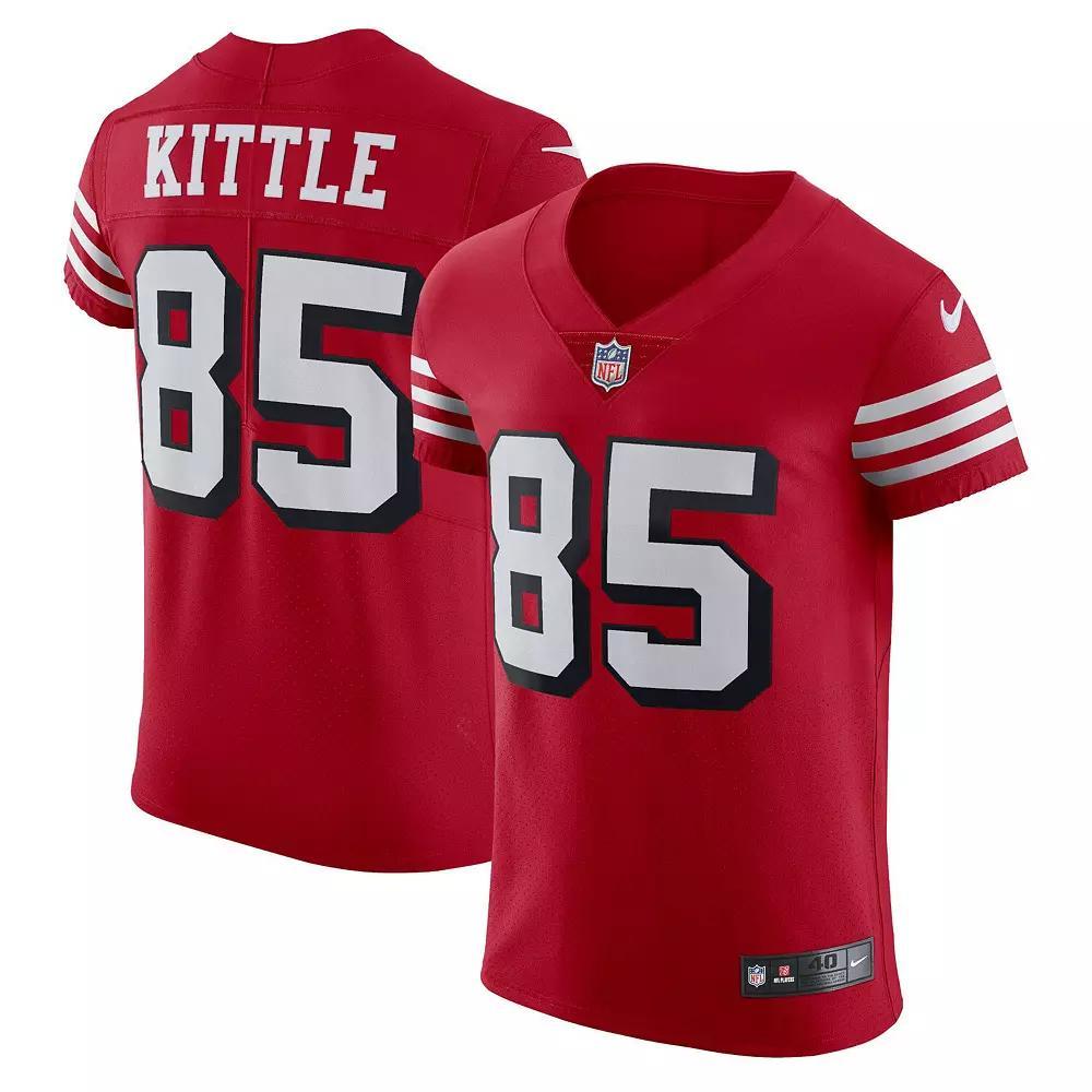 Men's Nike George Kittle Scarlet San Francisco 49ers Alternate Vapor Elite Jersey, Size: 52, Red Product Image