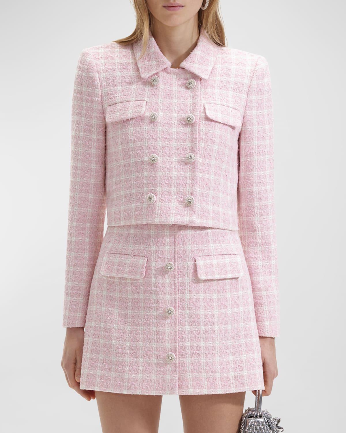 Cropped Double-Breasted Bouclé Jacket Product Image