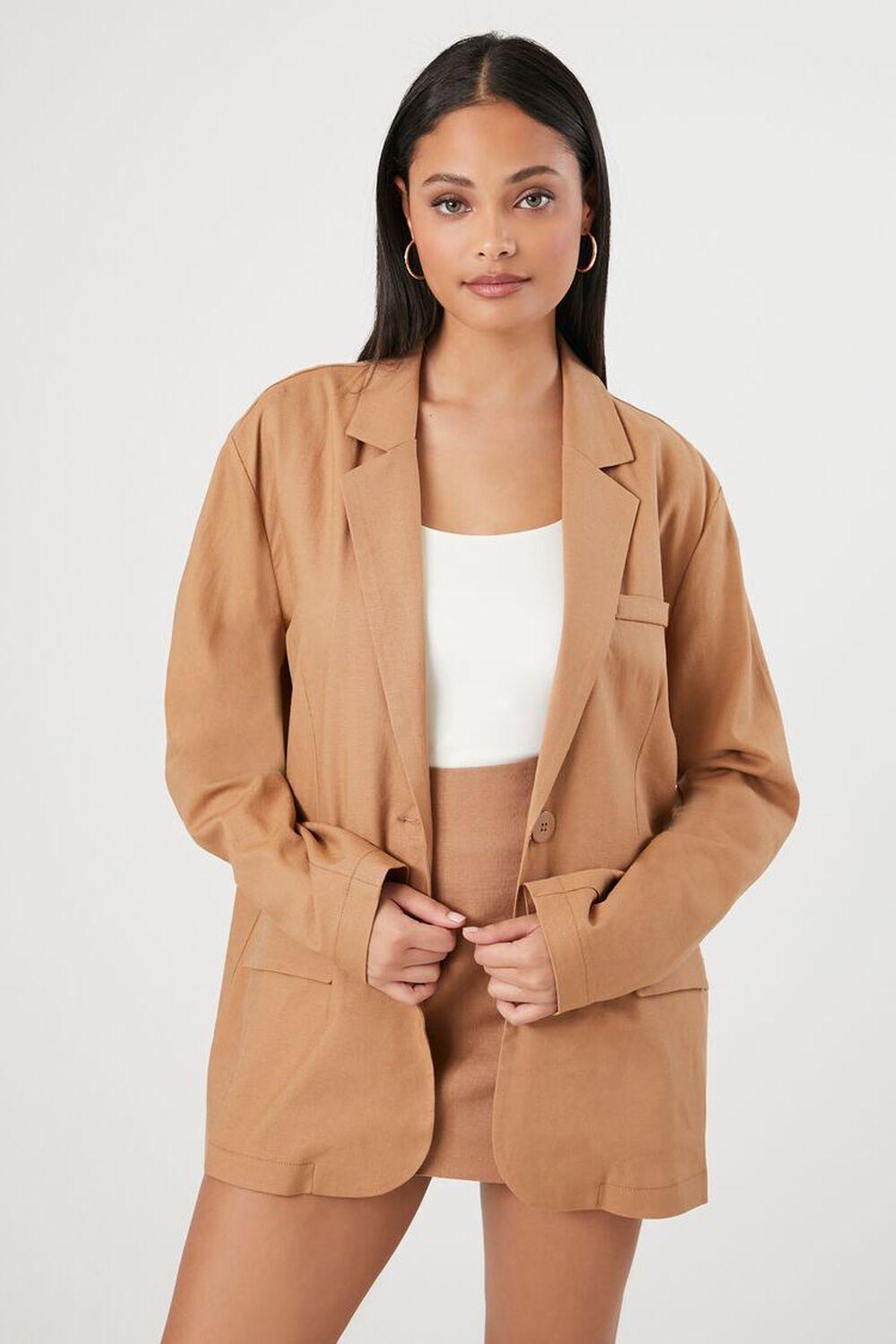 Peak Lapel Longline Blazer | Forever 21 Product Image
