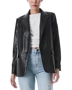 Womens Denny Vegan Leather Blazer Product Image