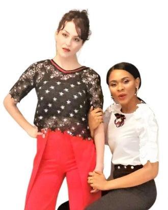 MODChic Summer-Fall Navy & Red Crop Top W/Stars Product Image