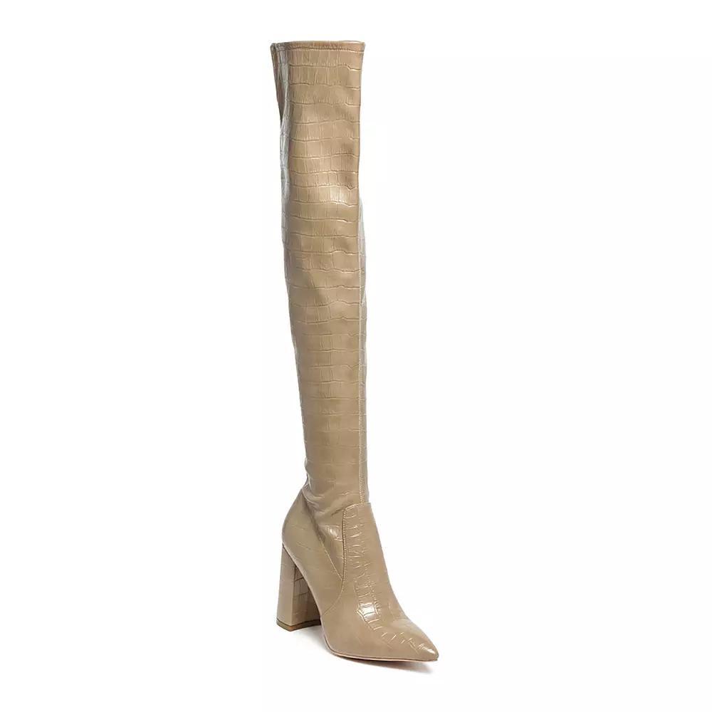 London Rag Flittle Women's Knee-High Boots, Size: 5, Natural Product Image