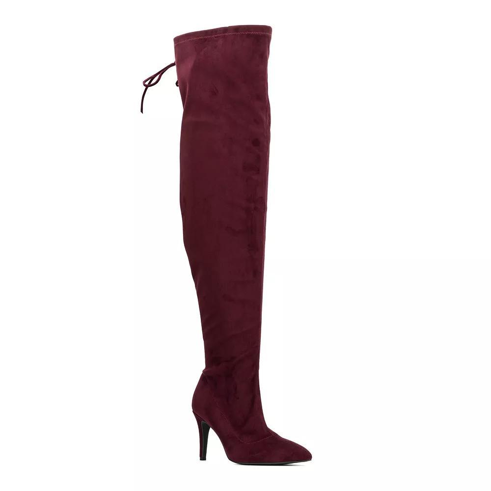 Fashion to Figure Larissa Womens Extra Wide Calf Thigh-High Boots Red Product Image