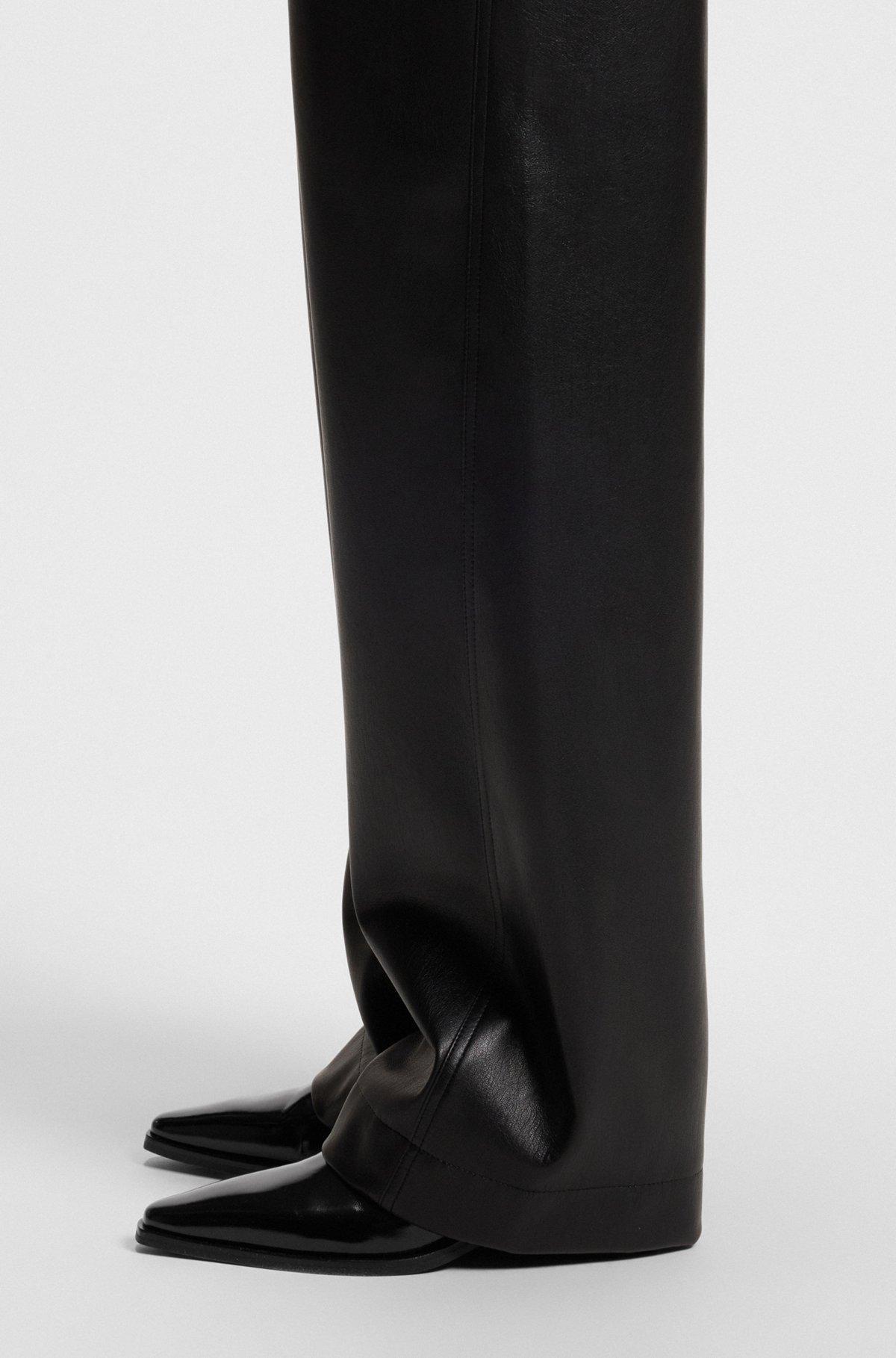 BOSS - Cuban-heel ankle boots in polished leather - Black Product Image