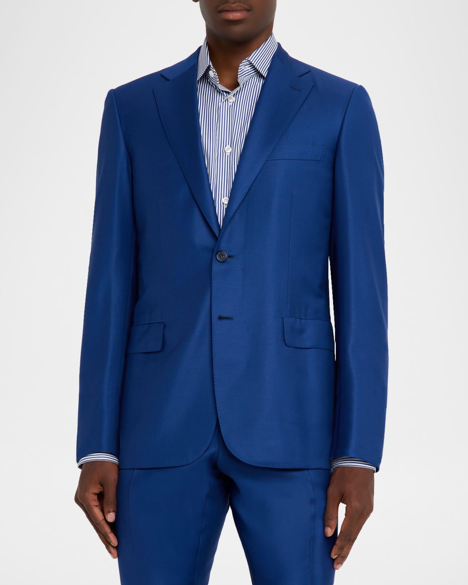Men's Solid Blue Classic Suit Product Image