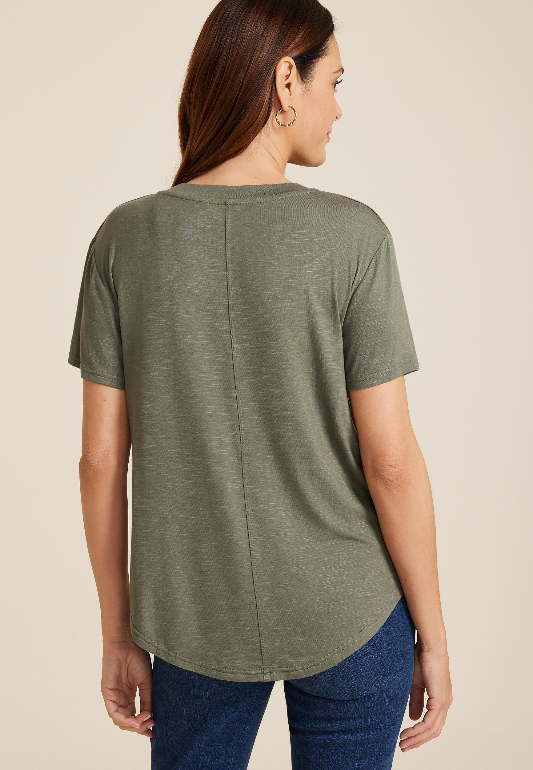 Maurices Womens XX Large Size 24/7 V Neck Tee Red Product Image