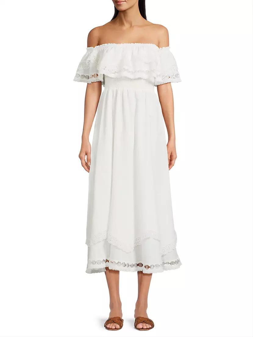 Womens Wyatt Off-The-Shoulder Midi-Dress Product Image