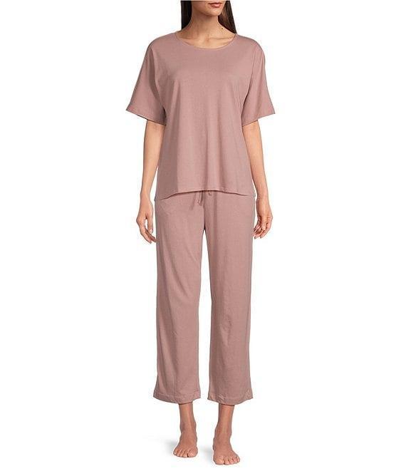 N by Natori Knit Short Sleeve Scoop Neck Lounge Top Product Image