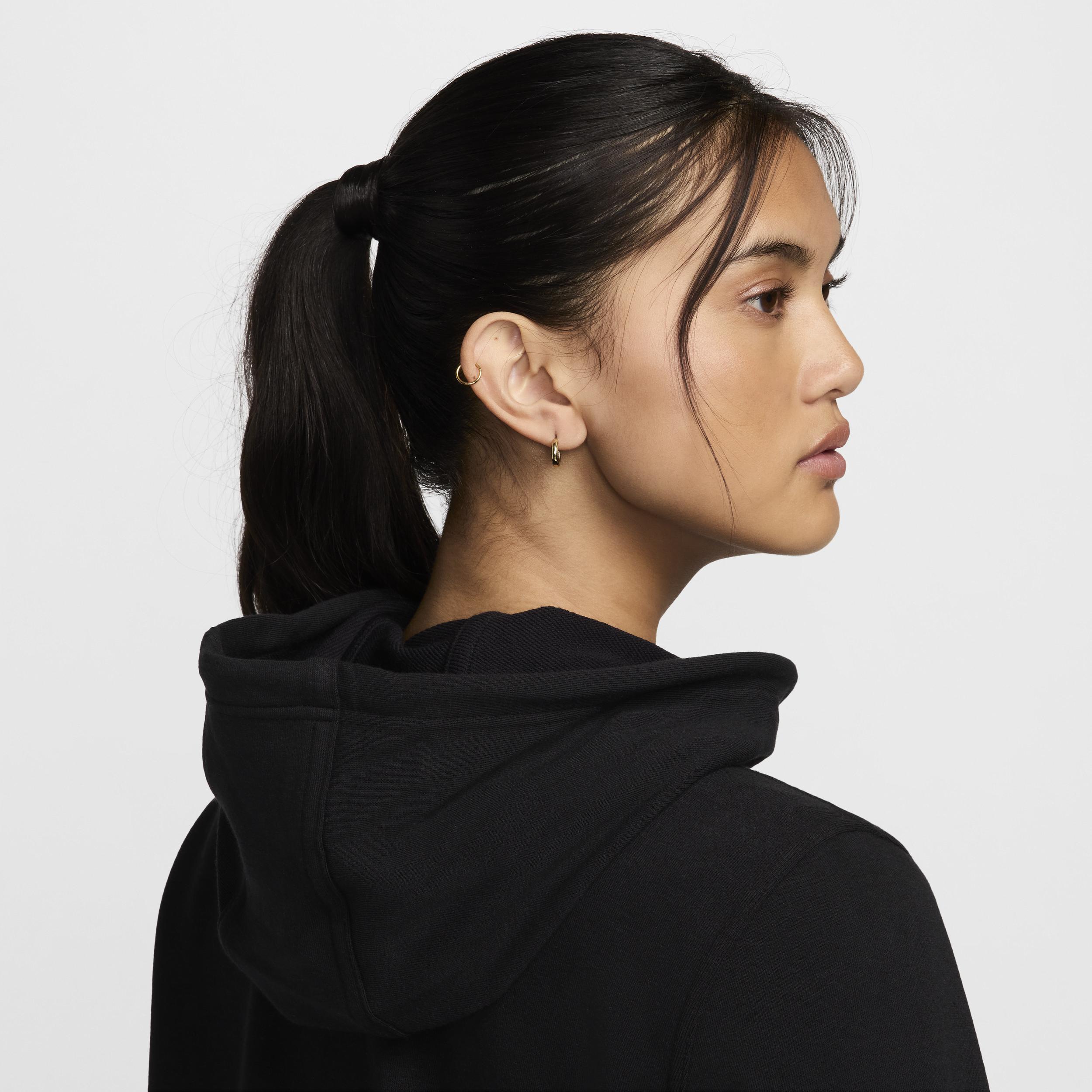 Nike Women's One Dri-FIT French Terry Full-Zip Hoodie in Black/Black Size XL Cotton/Polyester/Spandex Product Image