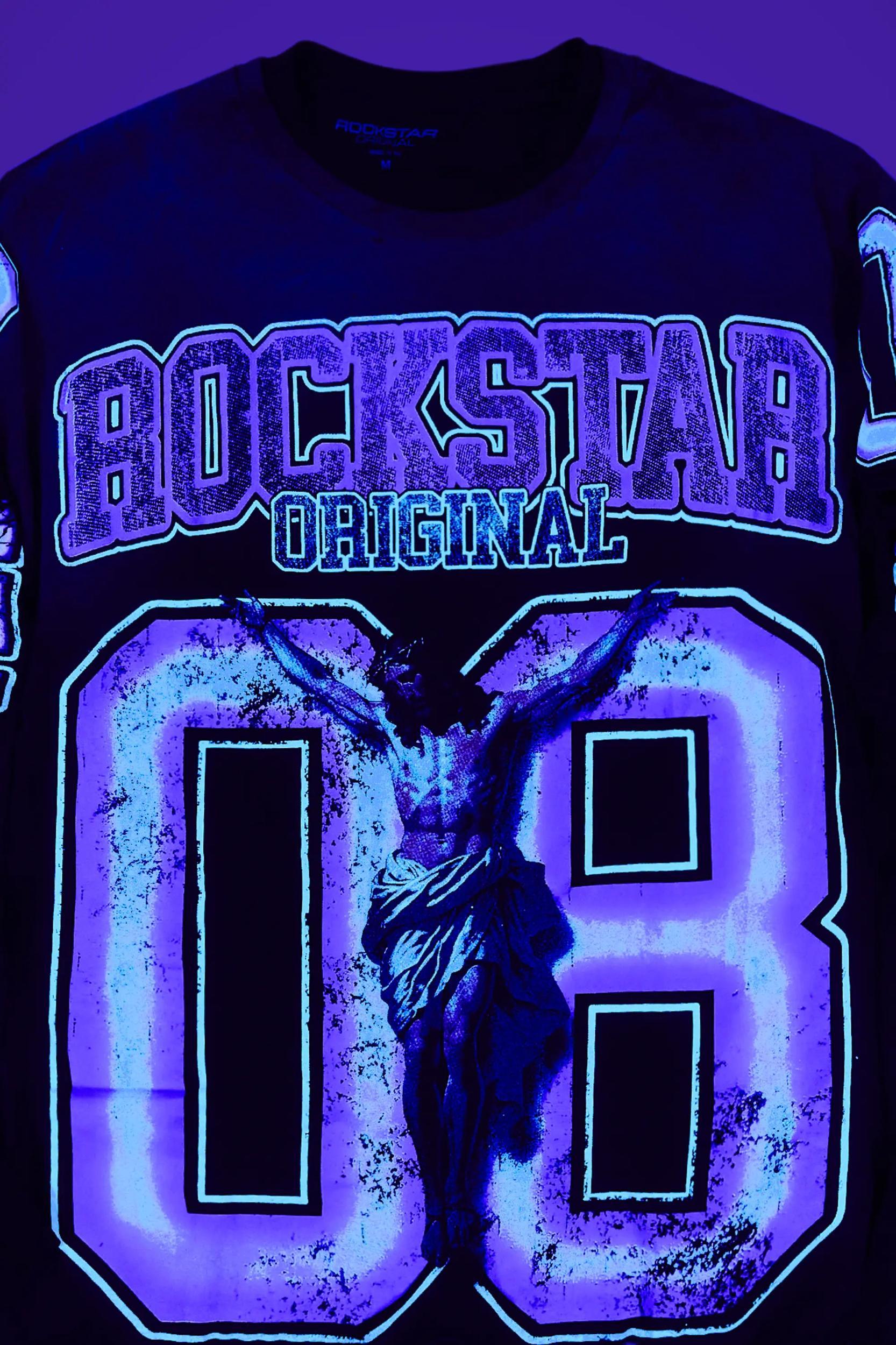 Fields Black/Purple Double Layer Long Sleeve Graphic T-Shirt Male Product Image