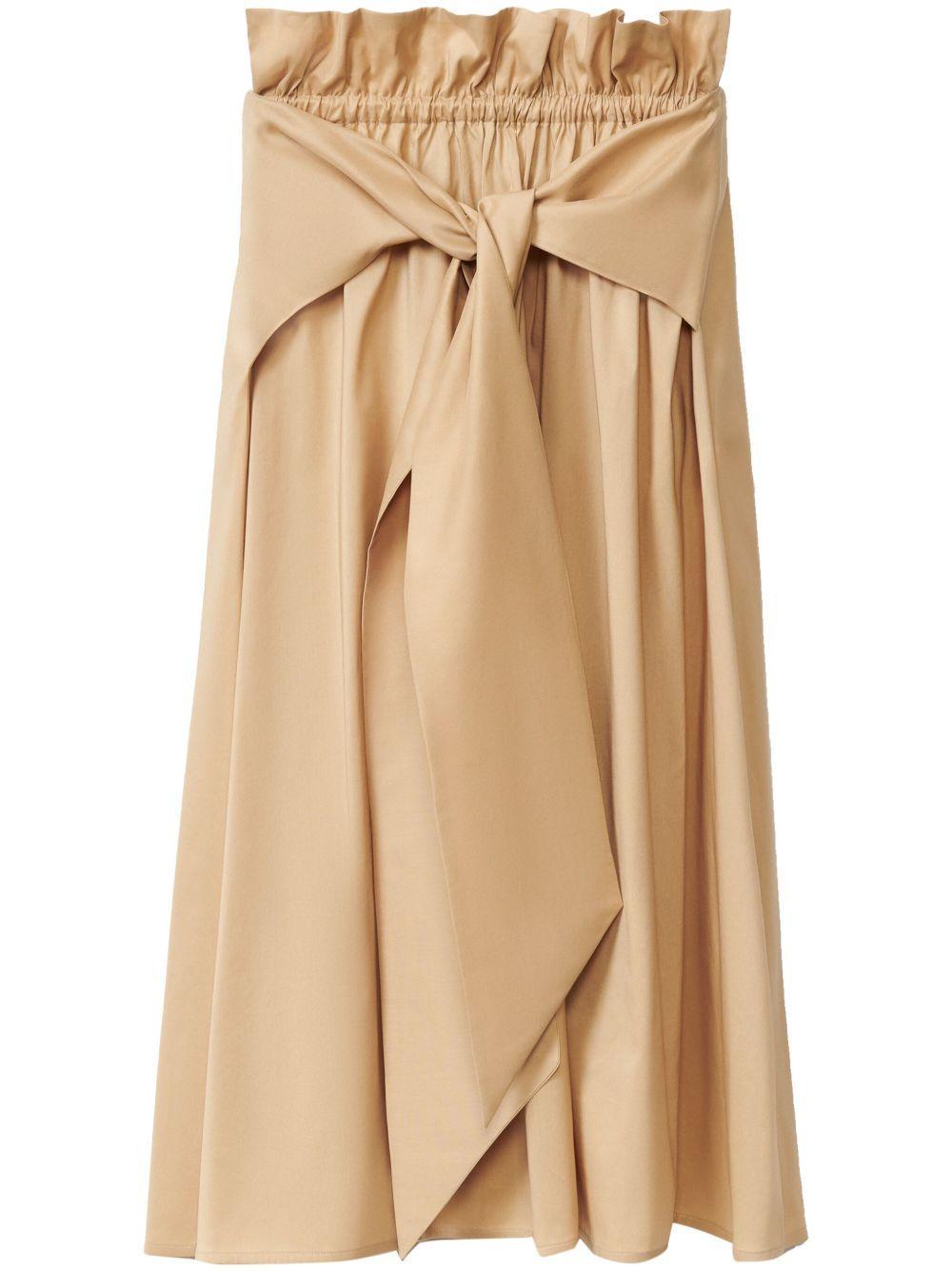 FABIANA FILIPPI Cotton Blend Long Skirt In Beige Product Image