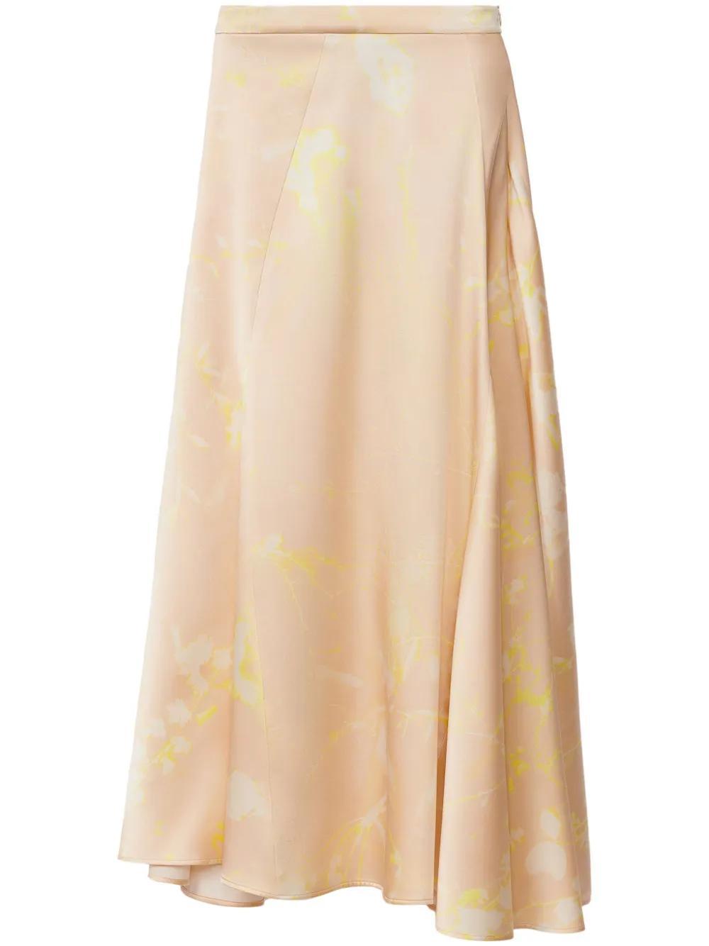 FABIANA FILIPPI Tilia-print Silk Midi Skirt In Pink Product Image