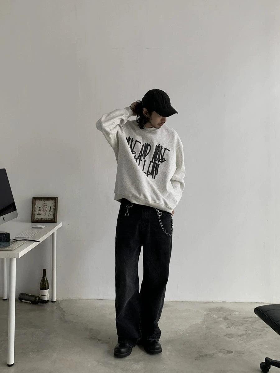 RT No. 18740 OLD BLACK DENIM STRAIGHT JEANS Product Image