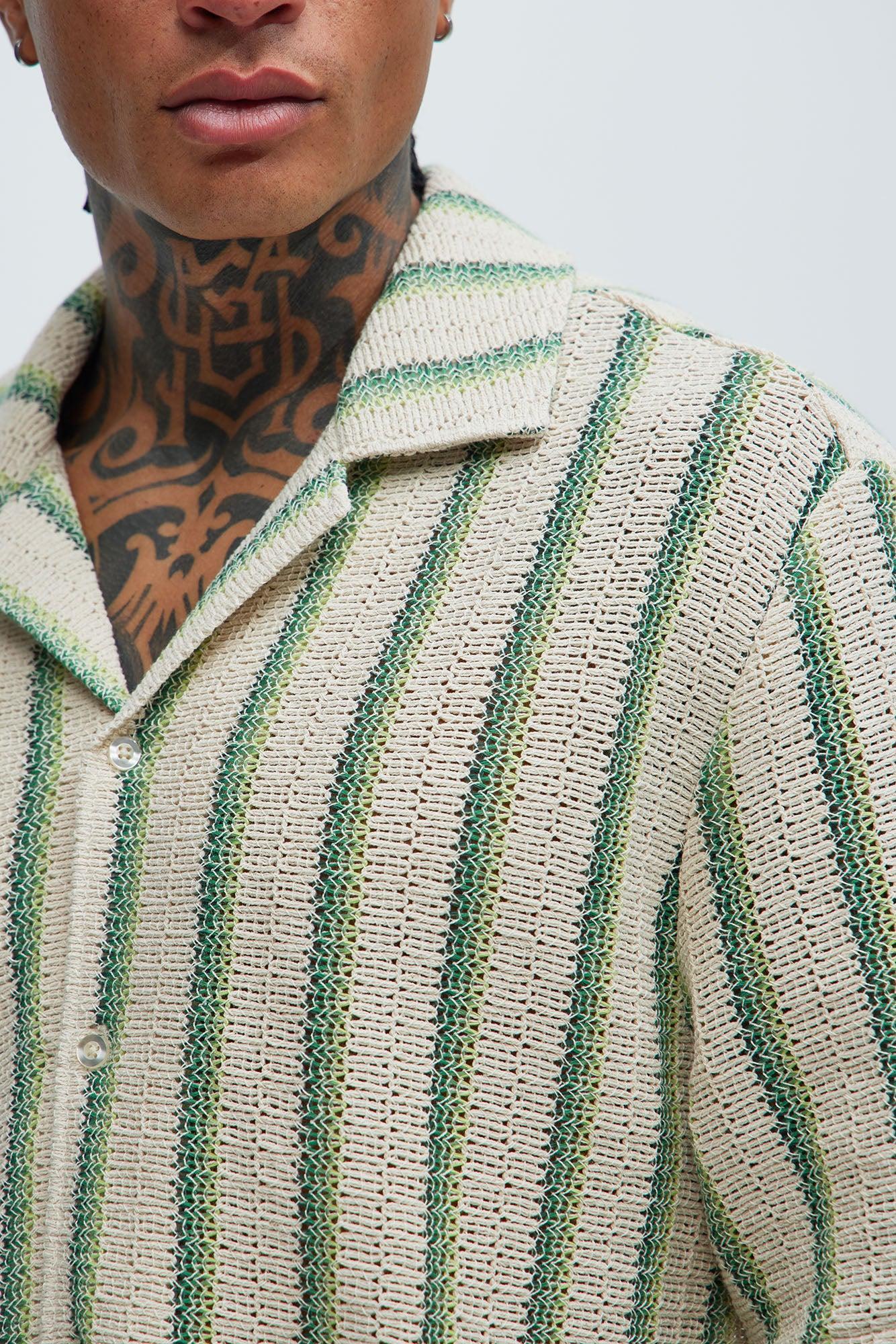 Peyton Textured Shirt - Green/combo Product Image
