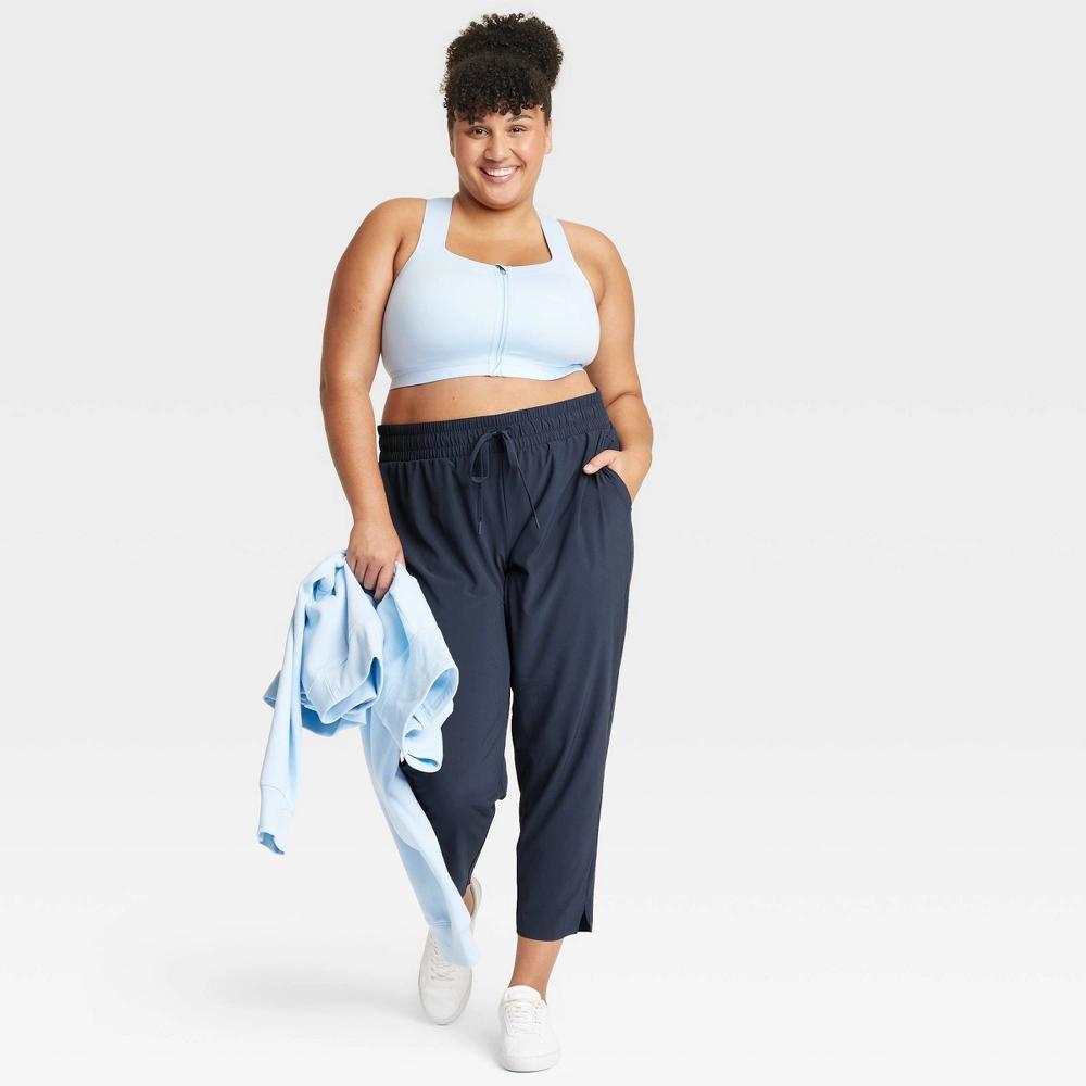 Womens Active Light High-Rise Taper Pants - All In Motion Navy Blue S Long: Moisture Wicking, Quick Dry, 4-Way Stretch Product Image