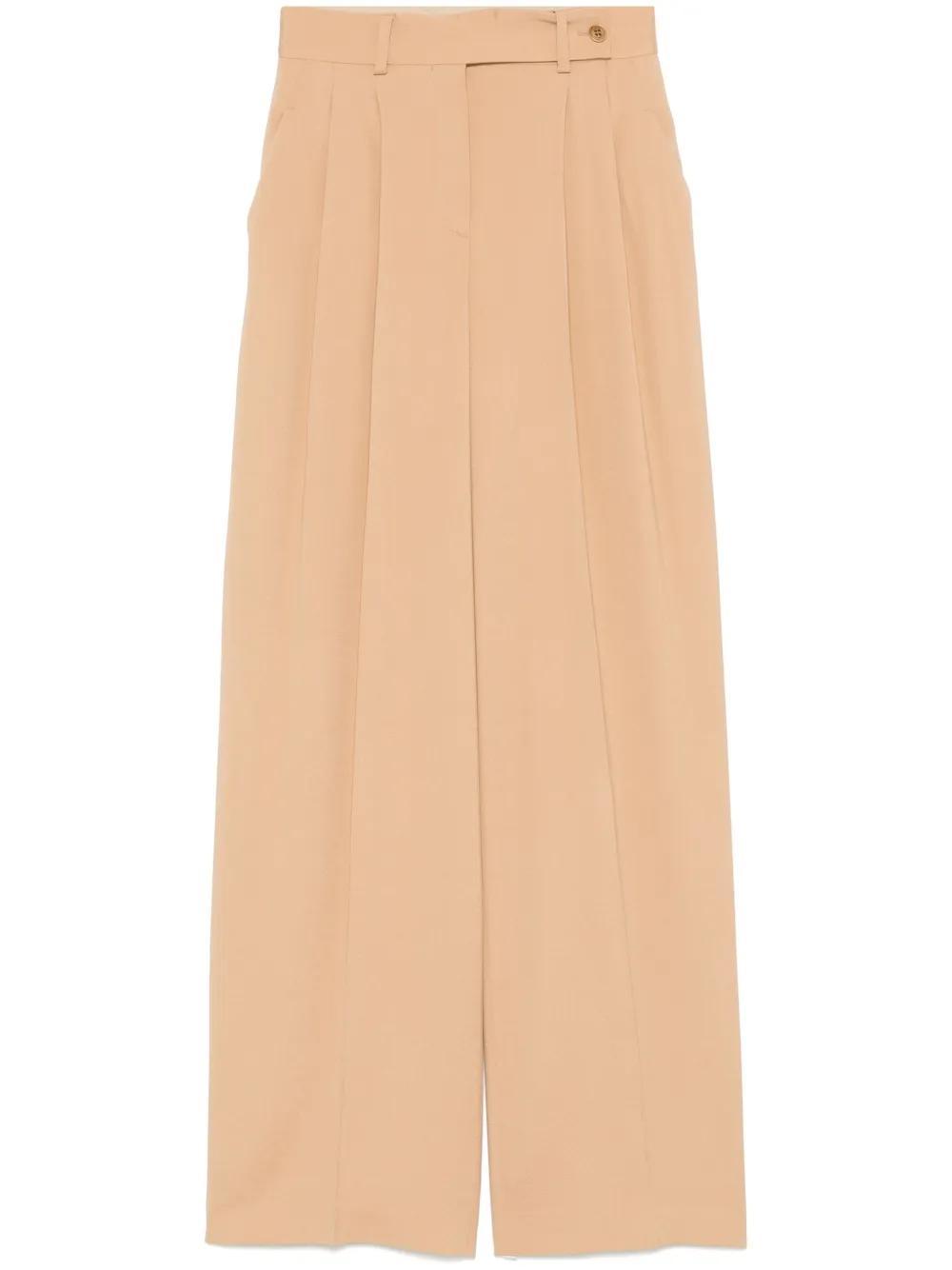 ALBERTA FERRETTI Pleated Trousers In Neutrals Product Image