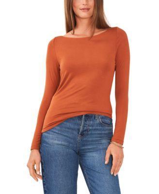 1.state Womens Long Sleeve Cowl with Cross Strap Top Product Image
