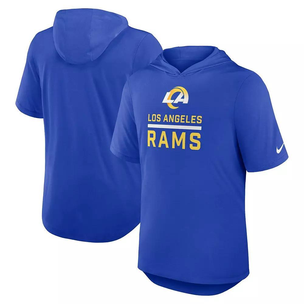 Men's Nike Royal Los Angeles Rams Lockup Tri-Blend Hoodie T-Shirt, Size: XL, Blue Product Image