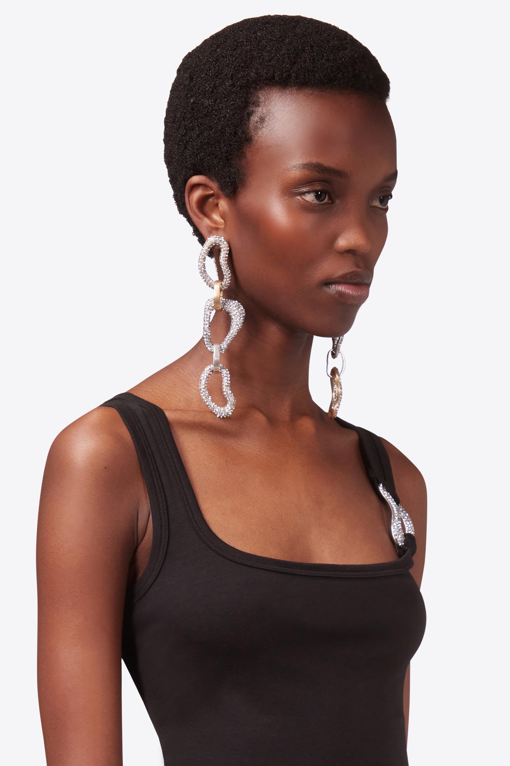 Crystal Link Drop Earrings Product Image