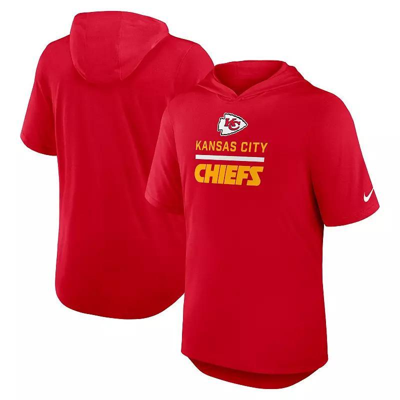 Men's Nike Red Kansas City Chiefs Lockup Tri-Blend Hoodie T-Shirt, Size: Small Product Image