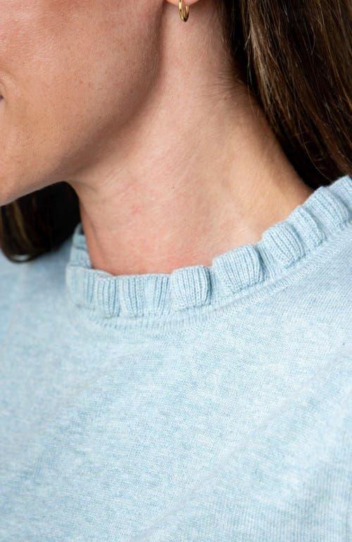 Hope & Henry Women's Organic Puff Sleeve Sweater in Dusty Blue Heather at Nordstrom, Size X-Small Product Image
