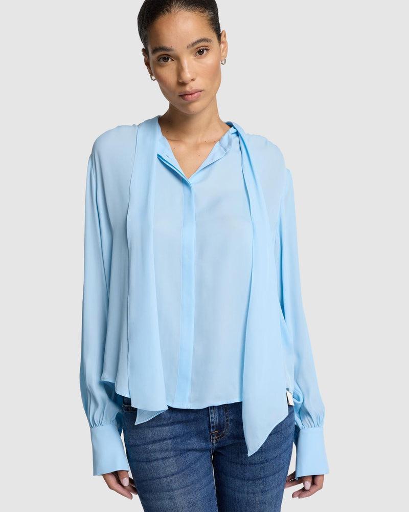 Silk Bow Shirt Product Image