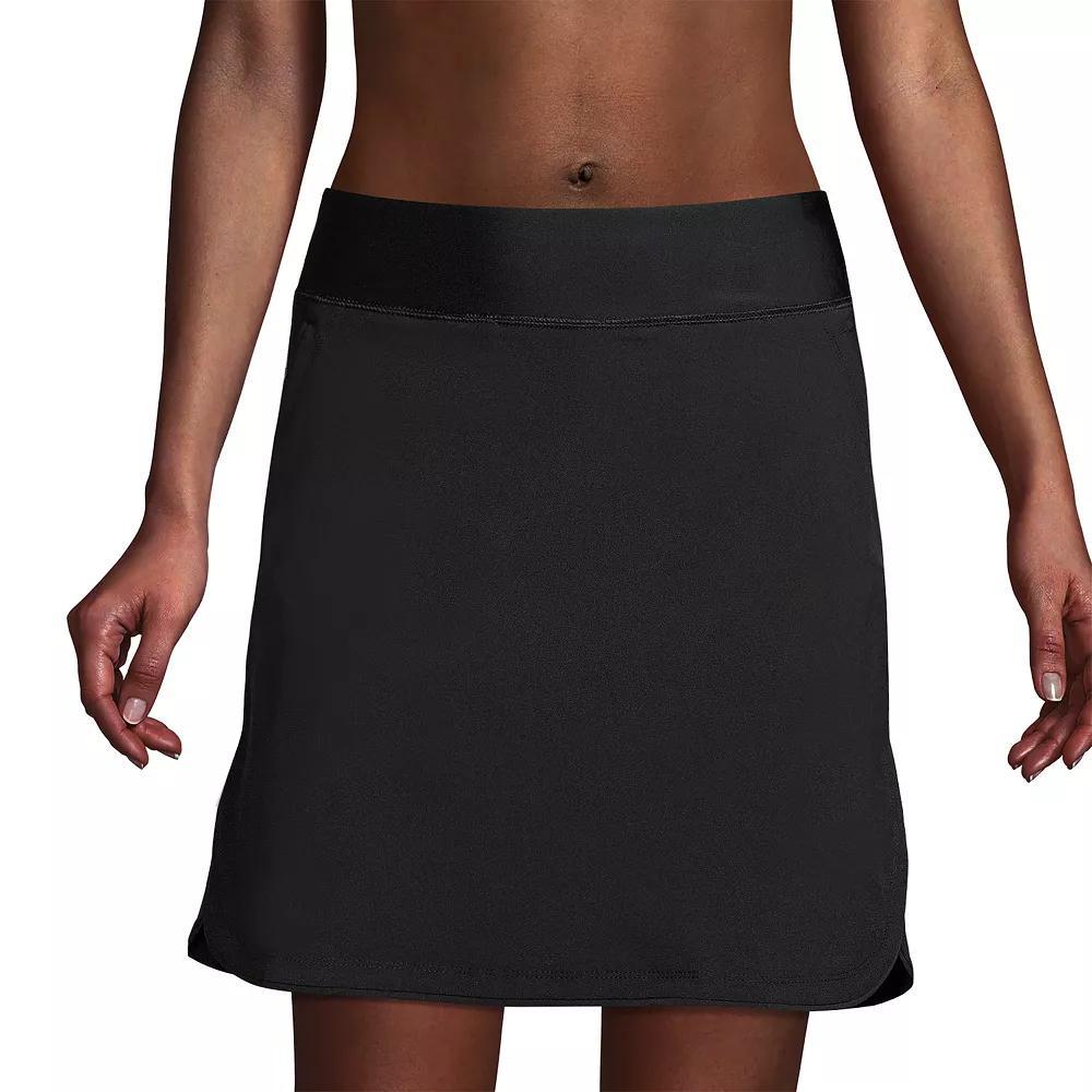 Women's Lands' End Comfort Waist UPF 50 Swim Skirt, Size: 2 Petite, Black Product Image