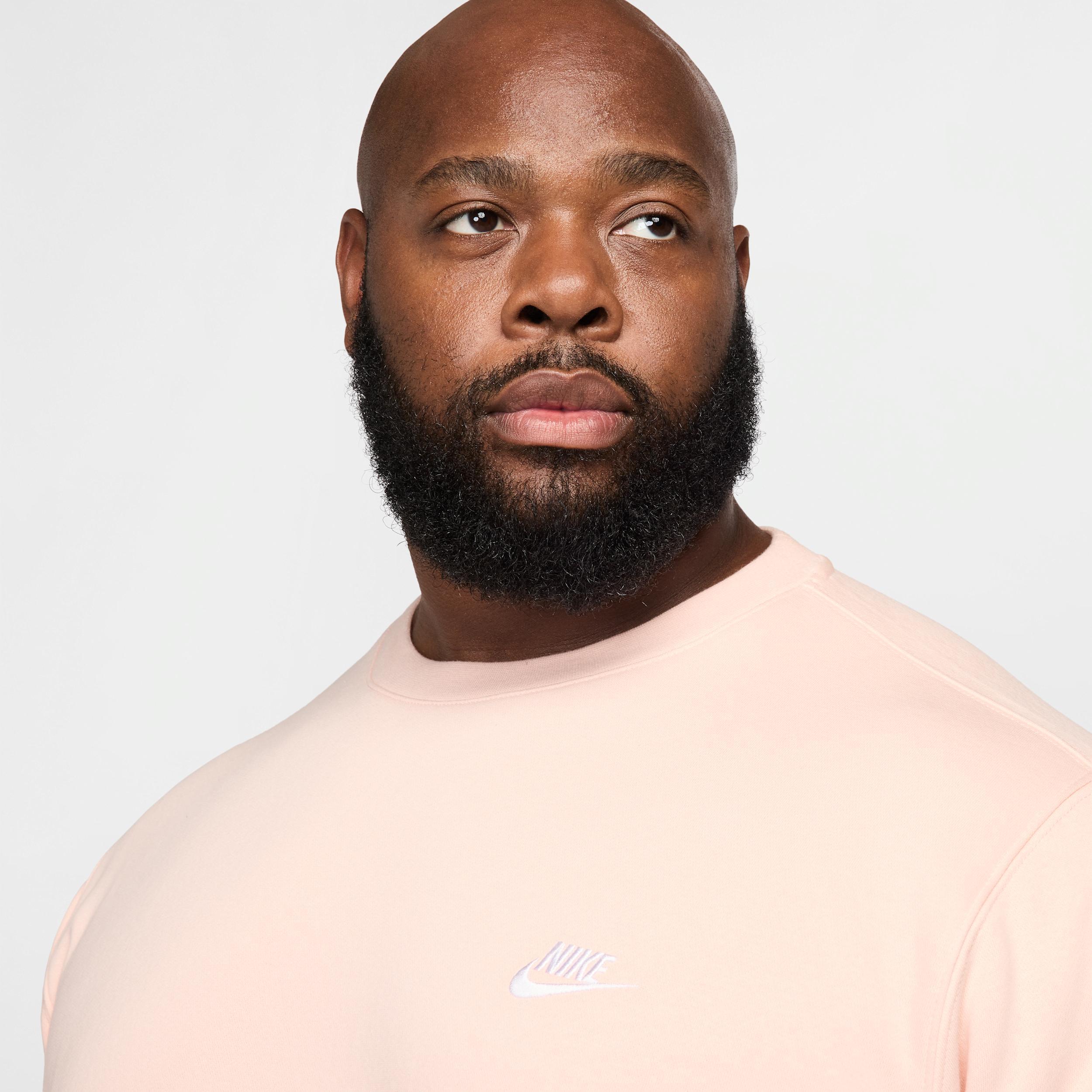 Men's Nike Club Fleece Crew, Size: XL, Brown Moon Product Image