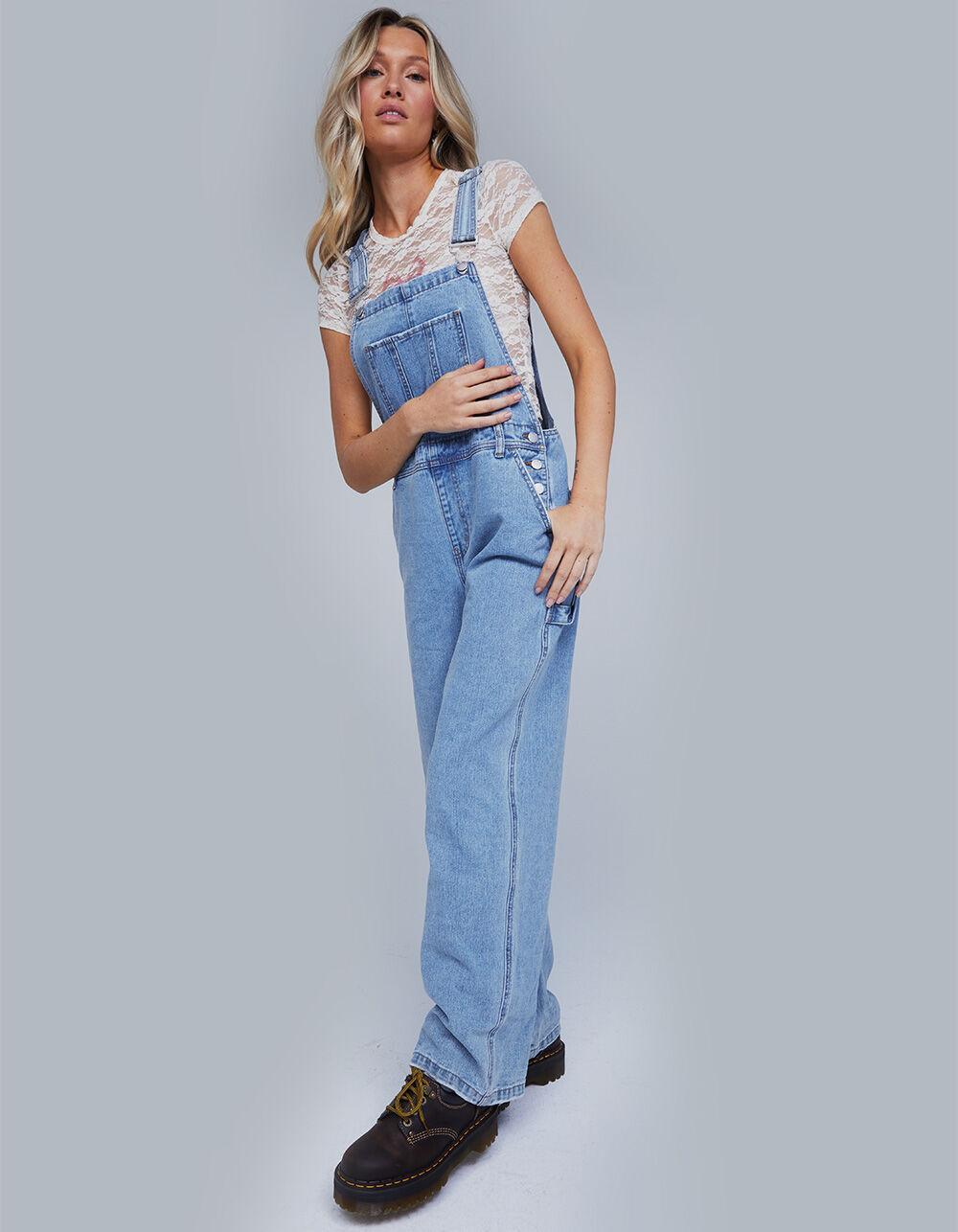 RSQ Womens Boyfriend Denim Overalls - LIGHT VINTAGE Product Image