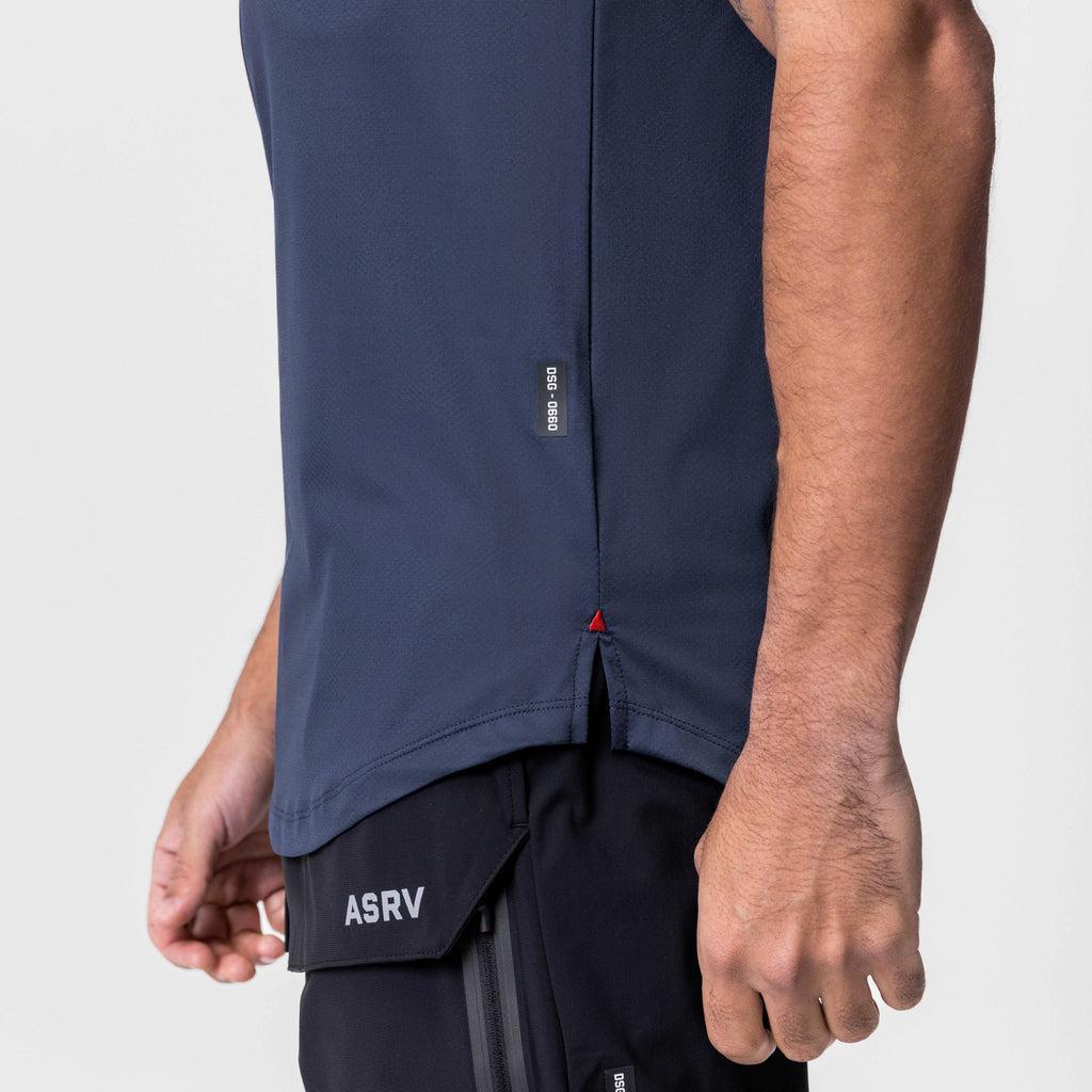 0660. AeroSilver® Established Tee - Navy "Box Logo" Product Image