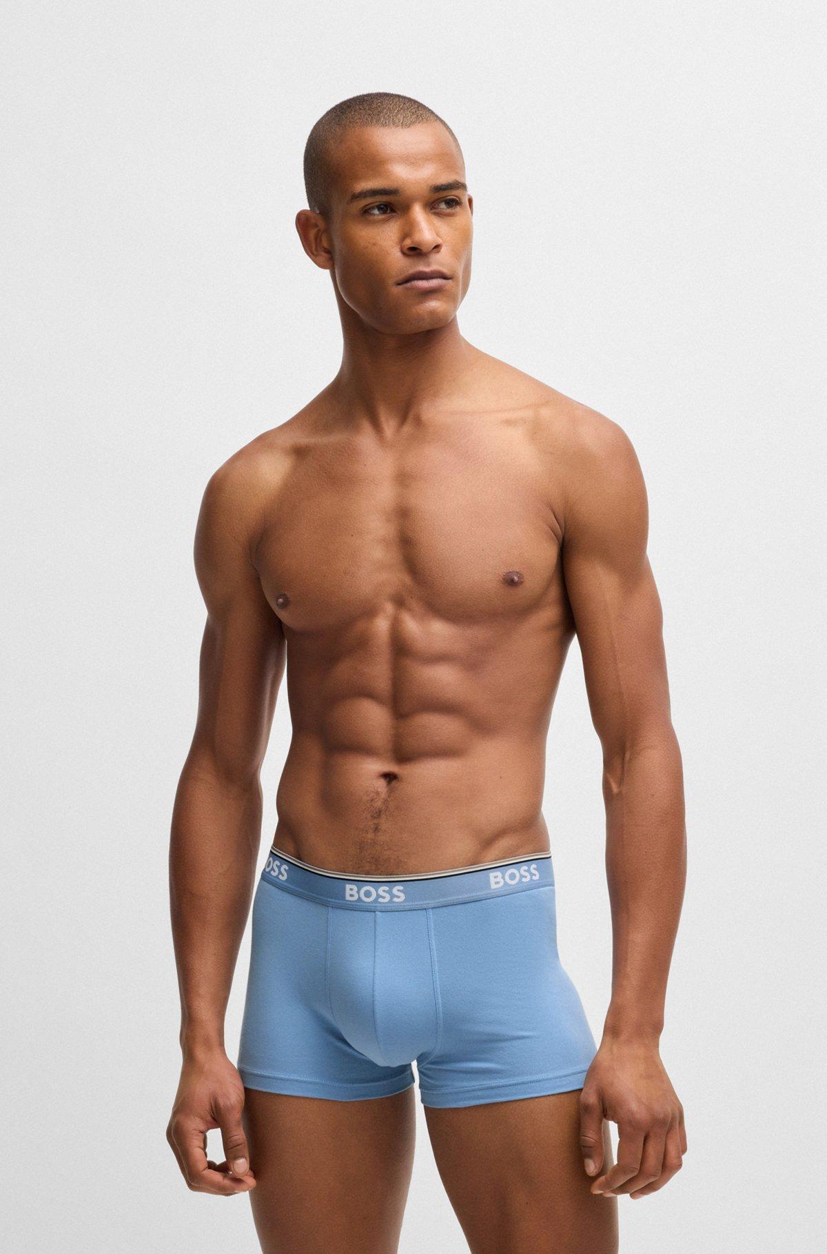 Three-pack of stretch-cotton trunks with logo waistbands Product Image